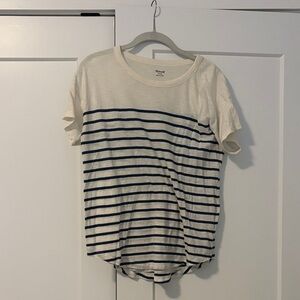 Madewell Cream Ribbed Crewneck Tee